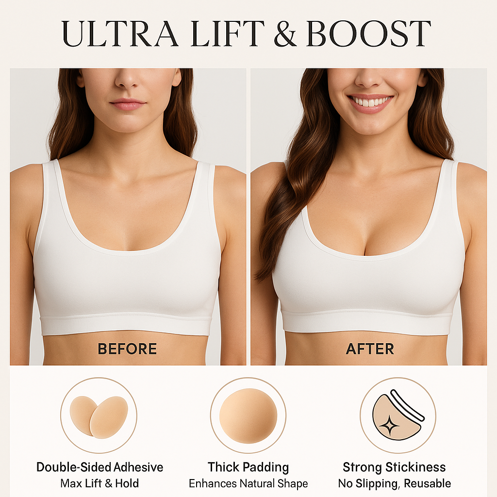 Instant Push-Up Sticky Bra Inserts – Double-Sided Lift Pads for Bikinis & Bras